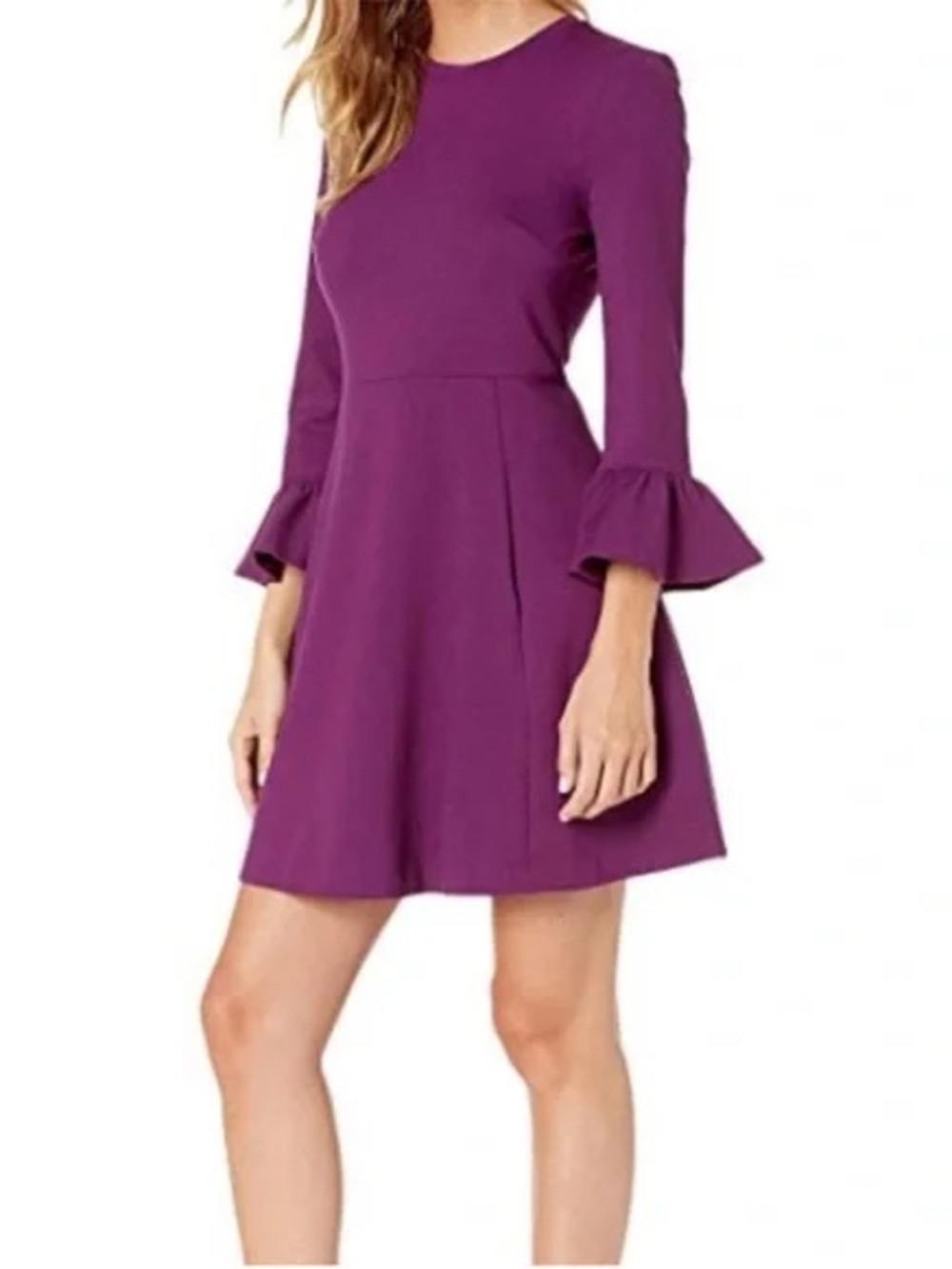 Kate Spade Dark Purple ruffle sleeve dress